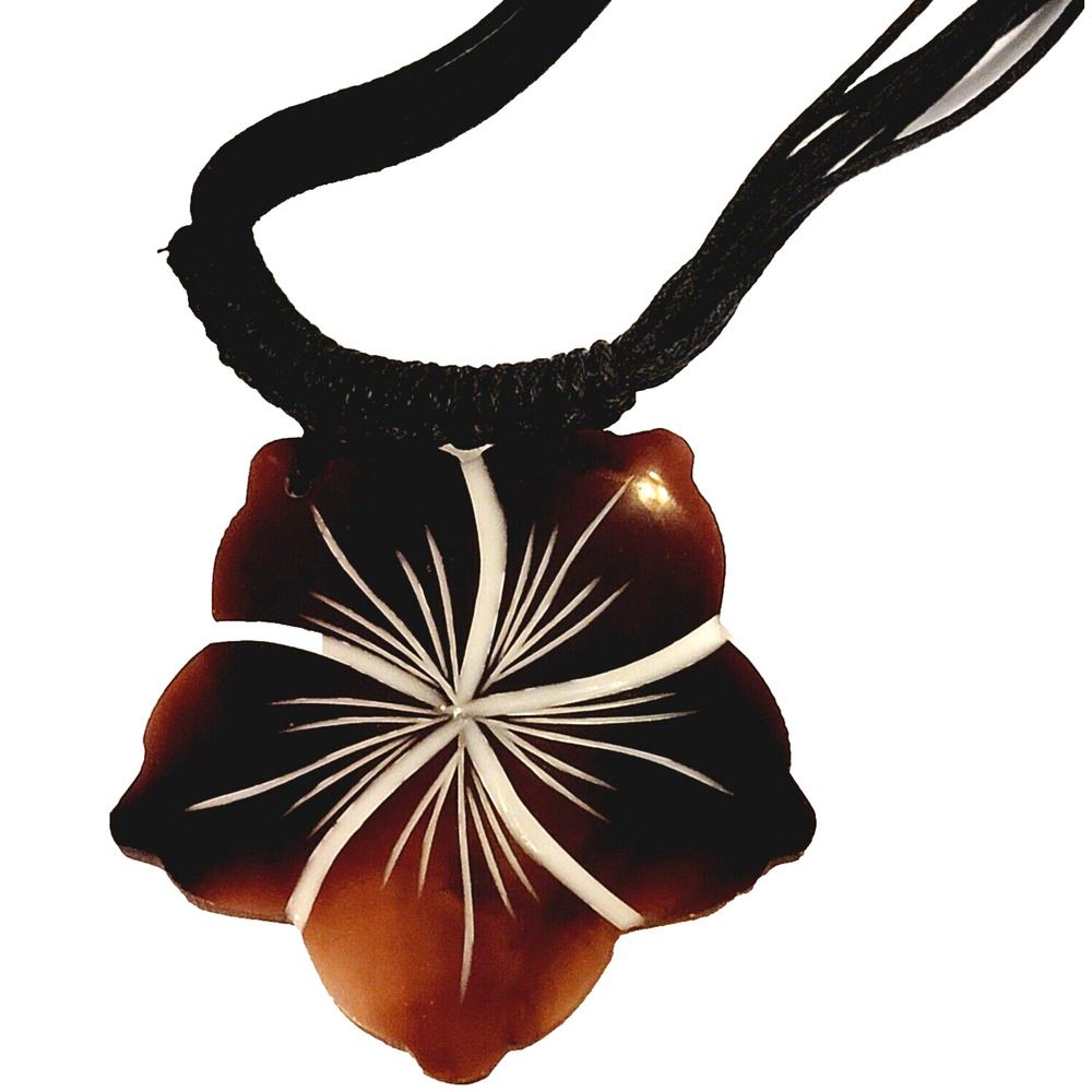 Vintage Flower Pendant Necklace‎ Multi-Strand Boho Jewelry CD